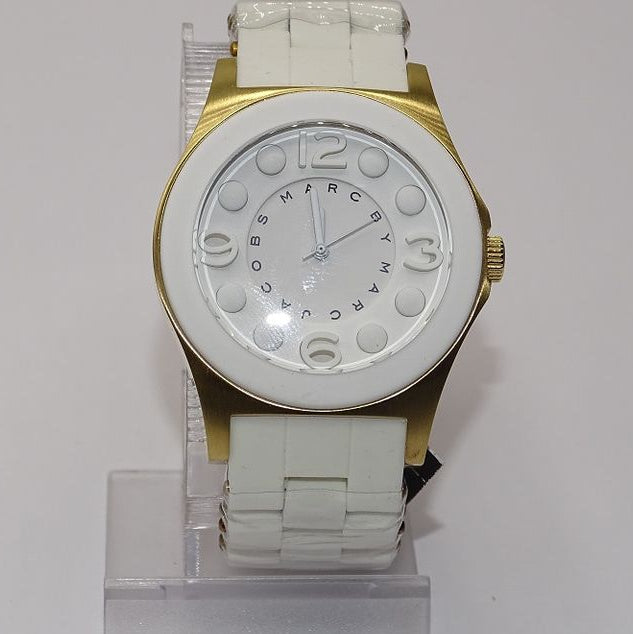 Marc Jacobs Pelly White Dial White SIlicone Strap Watch for Women - MBM2525