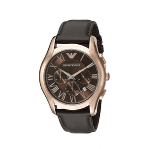 Emporio Armani Chronograph Brown Dial Brown Leather Strap Watch For Men - AR1701