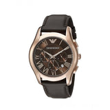 Emporio Armani Chronograph Brown Dial Brown Leather Strap Watch For Men - AR1701