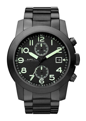Marc Jacobs Larry Chronograph Black Dial Black Steel Strap Watch for Men - MBM5032