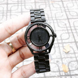 Marc Jacobs Tether Transparent Black Dial Black Steel Strap Watch for Women - MBM3415
