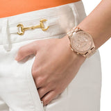 Marc Jacobs Henry Chronograph Rose Gold Dial Rose Gold Steel Strap Watch for Women - MBM3118