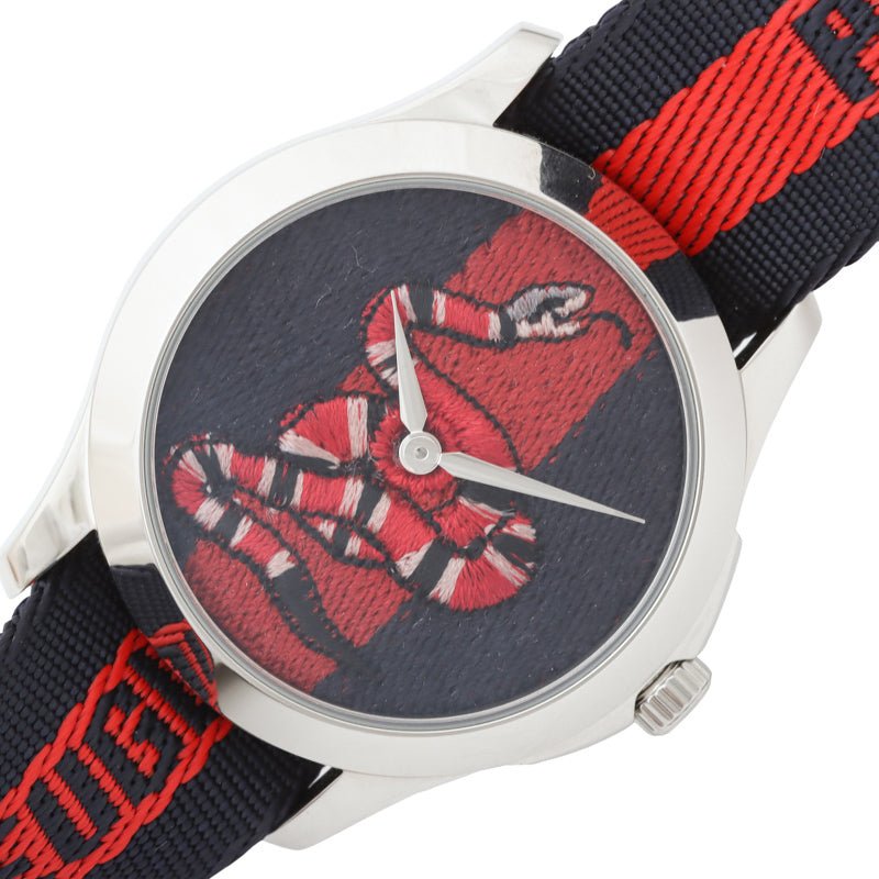 Gucci Le Marche Des Merveilles Blue Red Dial Blue Red Nylon Strap Unisex Watch - YA126493