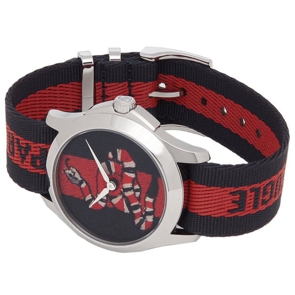 Gucci Le Marche Des Merveilles Blue Red Dial Blue Red Nylon Strap Unisex Watch - YA126493