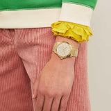 Gucci G Timeless Gold Dial Gold Steel Strap Unisex Watch - YA126461