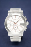 Gucci G Chrono Chronograph Silver Dial Silver Steel Strap Watch For Men - YA101201