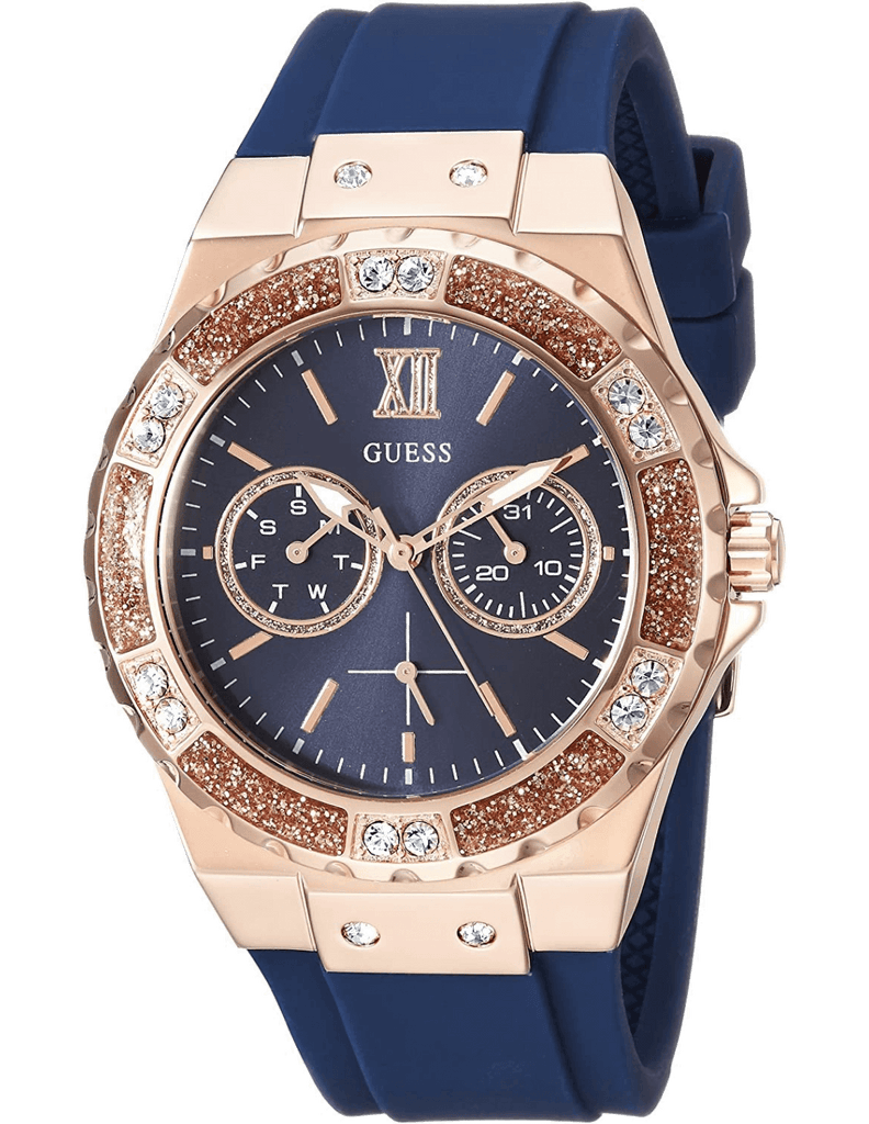 Guess Limelight Blue Dial Blue Silicone Strap Watch For Women - W1053L1