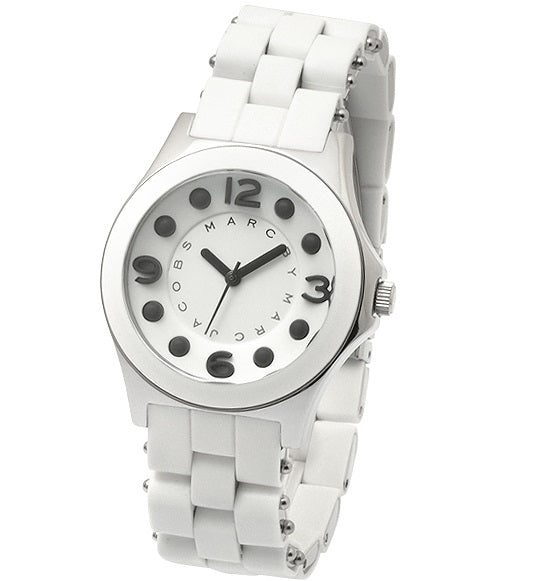 Marc Jacobs Pelly White Dial White Silicone Strap Watch for Women - MBM2503