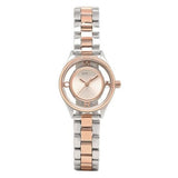 Marc Jacobs Tether Transparent White Dial Two Tone Steel Strap Watch for Women - MBM3418
