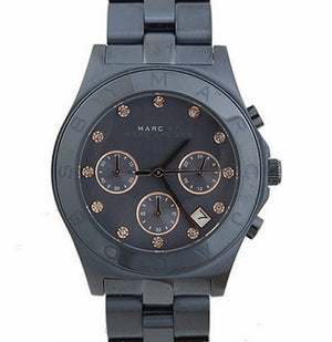 Marc Jacobs Blade Chronograph Blue Dial Blue Steel Strap Watch for Women - MBM8581