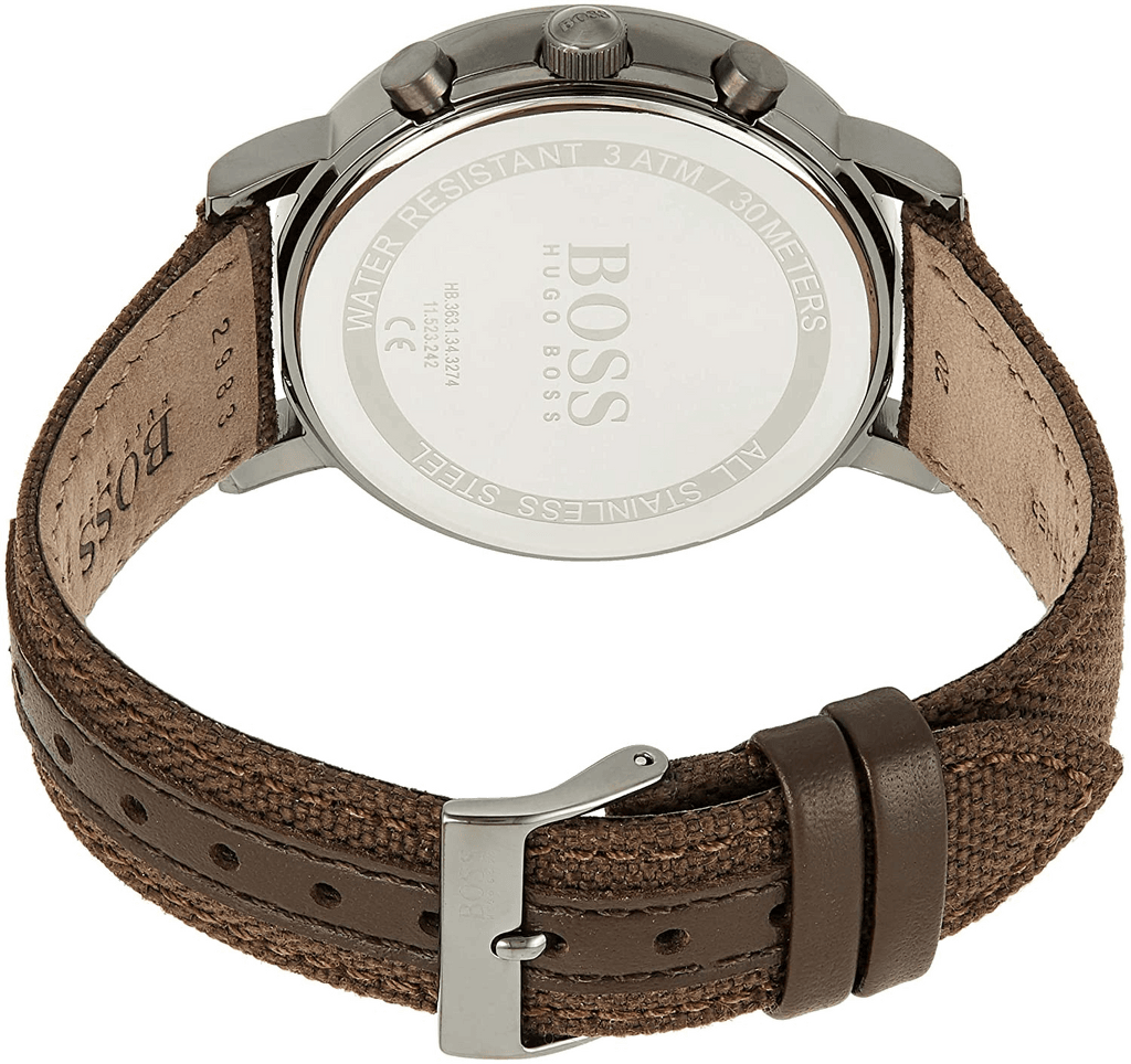 Hugo Boss Spirit White Dial Brown Nylon Strap Watch for Men - 1513690
