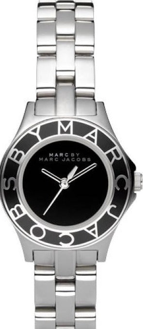 Marc Jacobs Blade Black Dial Silver Steel Strap Watch for Women - MBM3059