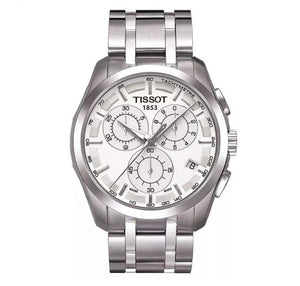 Tissot T Classic Couturier Chronograph White Dial Silver Steel Strap Watch For Men - T101.617.11.031.00
