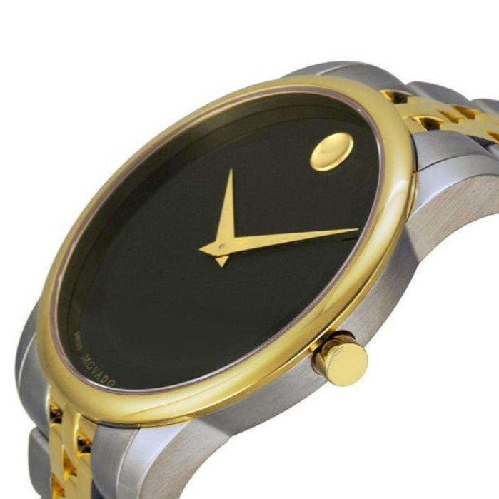 Movado Museum Classic Black Dial Two Tone Steel Strap Watch For Women - 0606605