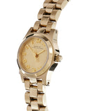 Marc Jacobs Henry Dinky Gold Dial Gold Steel Strap Watch for Women - MBM3199