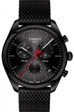 Tissot T Classic PR 100 Chronograph Black Dial Black Mesh Bracelet Watch For Men - T101.417.33.051.00