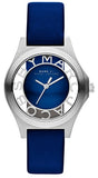 Marc Jacobs Henry Skeleton Blue Dial Blue Leather Strap Watch for Women - MBM1337