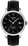 Tissot T Classic Le Locle Automatic Black Dial Black Leather Strap Watch For Men - T41.1.423.53