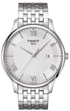 Tissot T Classic Tradition Silver Dial Silver Steel Strap Watch For Men - T063.610.11.038.00