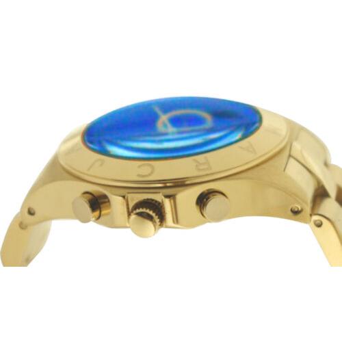 Marc Jacobs Blade Chronograph Blue Dial Gold Steel Strap Watch for Women - MBM3307