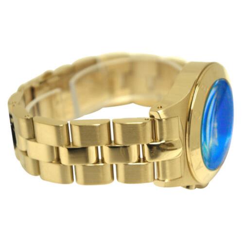 Marc Jacobs Blade Chronograph Blue Dial Gold Steel Strap Watch for Women - MBM3307