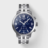 Tissot PRC 200 Chronograph Blue Dial Silver Steel Strap Watch For Men - T055.417.11.047.00