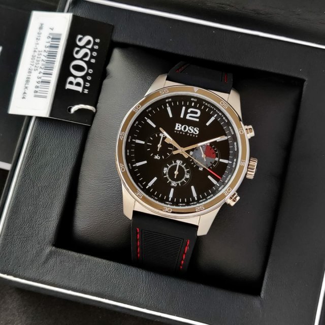 Hugo Boss Professional Black Dial Black Silicone Strap Watch for Men - 1513525