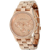 Marc Jacobs Henry Chronograph Rose Gold Dial Rose Gold Steel Strap Watch for Women - MBM3118