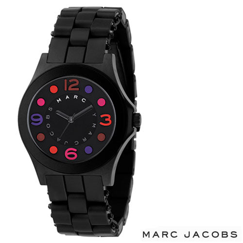 Marc Jacobs Pelly Black Dial Black Silicone Strap Watch for Women - MBM2543