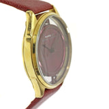 Marc Jacobs Tether Transparent Red Dial Red Leather Strap Watch for Women - MBM1377
