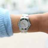 Marc Jacobs Blade Chronograph Silver Dial Silver Steel Strap Watch for Women - MBM3125