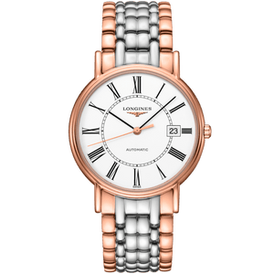 Longines Presence 38.5mm Automatic White Dial Two Tone Steel Strap Watch for Men - L4.921.1.11.7