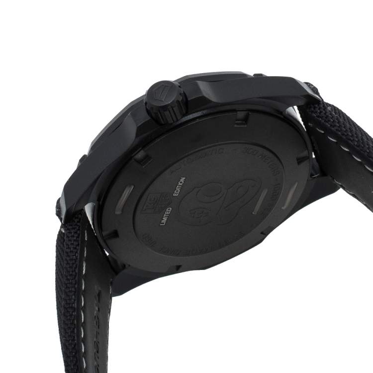 Tag Heuer Aquaracer 300 Swiss Limited Edition Black Dial Black Nylon Strap Watch for Men - WAY218B.FC6364