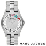 Marc Jacobs Henry Skeleton Silver Dial Silver Steel Strap Watch for Women - MBM3262