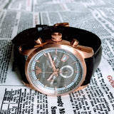 Emporio Armani Chronograph Gray Dial Brown Leather Strap Watch For Men - AR6043