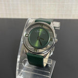 Marc Jacobs Tether Transparent Green Dial Green Leather Strap Watch for Women - MBM1378