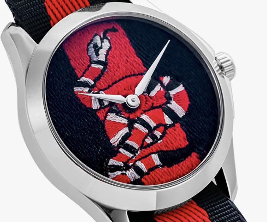 Gucci Le Marche Des Merveilles Blue Red Dial Blue Red Nylon Strap Unisex Watch - YA126493