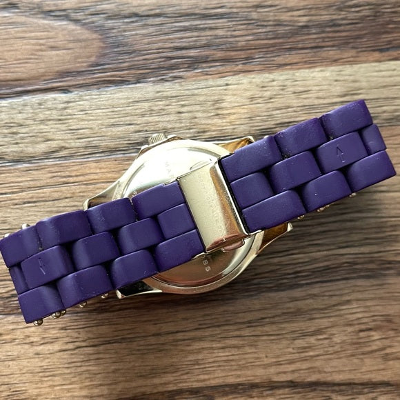 Marc Jacobs Pelly Purple Dial Purple Silicone Strap Watch for Women - MBM2538