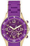 Marc Jacobs Rock Chronograph Purple Dial Purple Silicone Strap Watch for Women - MBM2549