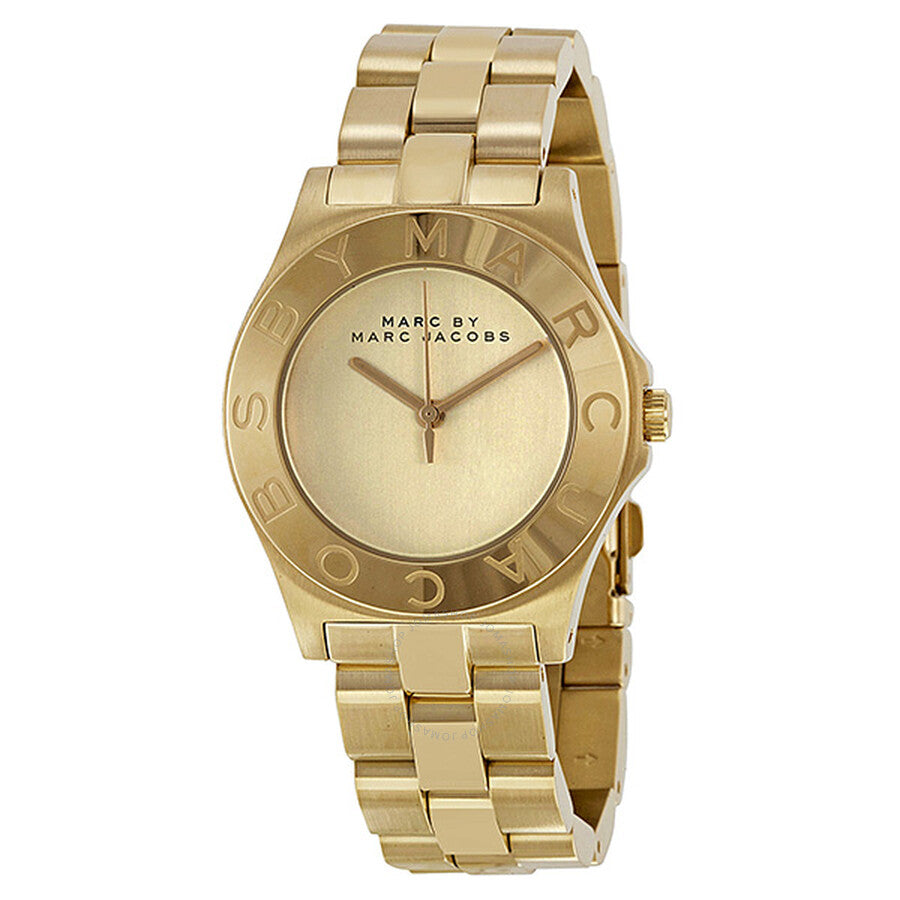 Marc Jacobs Blade Gold Dial Gold Steel Strap Watch for Women - MBM3126