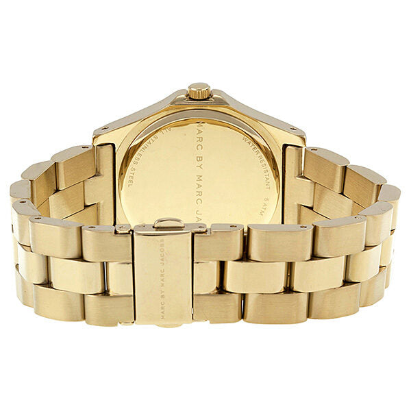 Marc Jacobs Blade Gold Dial Gold Steel Strap Watch for Women - MBM3126