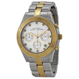 Marc Jacobs Blade Chronograph Silver Dial Two Tone Steel Strap Watch for Women - MBM3177