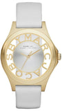 Marc Jacobs Henry Skeleton White Dial White Leather Strap Watch for Women - MBM1339