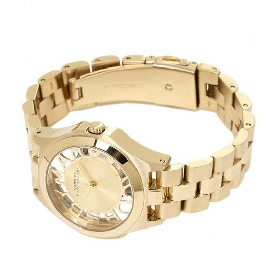 Marc Jacobs Henry Gold Dial Gold Steel Strap Watch for Women - MBM3292