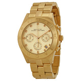 Marc Jacobs Blade Chronograph Gold Dial Gold Steel Strap Watch for Women - MBM3101