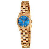 Marc Jacobs Henry Dinky Blue Dial Rose Gold Steel Strap Watch for Women - MBM3204