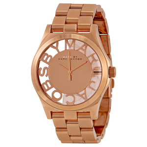 Marc Jacobs Henry Rose Gold Dial Rose Gold Steel Strap Watch for Women - MBM3207