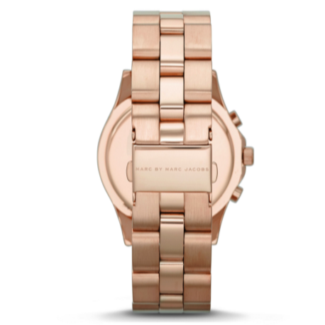 Marc Jacobs Blade Chronograph Brown Dial Rose Gold Steel Strap Watch for Women - MBM3308