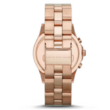 Marc Jacobs Blade Chronograph Brown Dial Rose Gold Steel Strap Watch for Women - MBM3308
