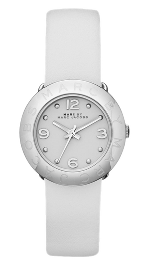 Marc Jacobs Blade White Dial White Leather Strap Watch for Women - MBM1223